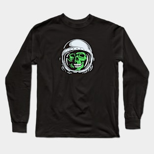 Green Astronaut Skull Long Sleeve T-Shirt